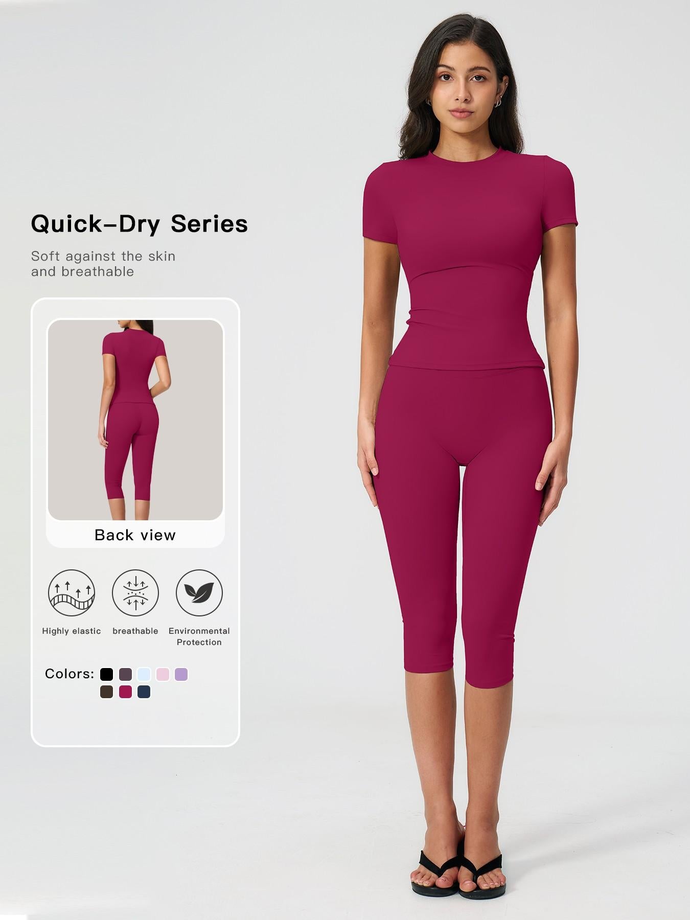Sculpt Comfort Yoga Set – Buttery-Soft, Breathable Capris, Built for Motion for All Seasons