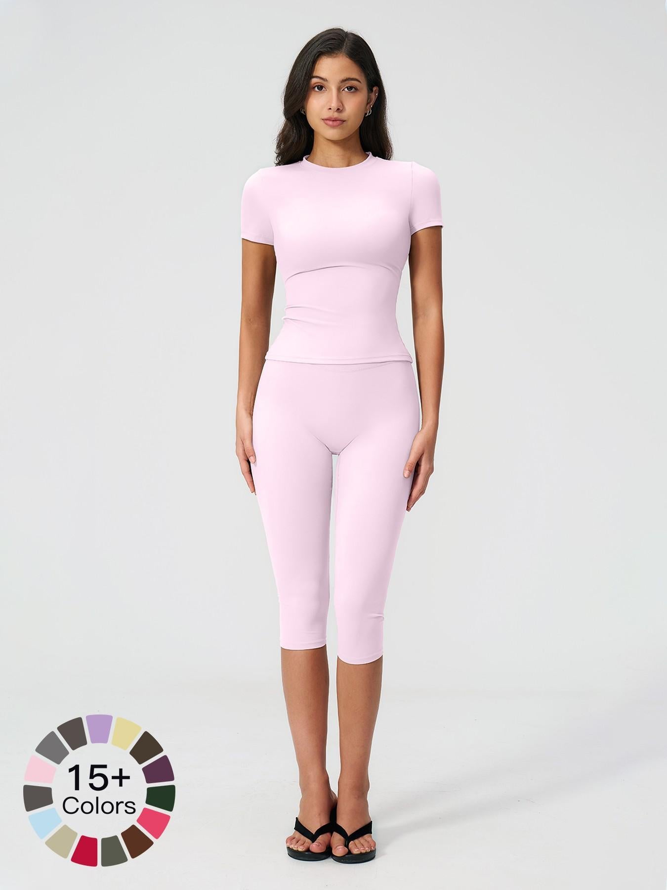 Sculpt Comfort Yoga Set – Buttery-Soft, Breathable Capris, Built for Motion for All Seasons