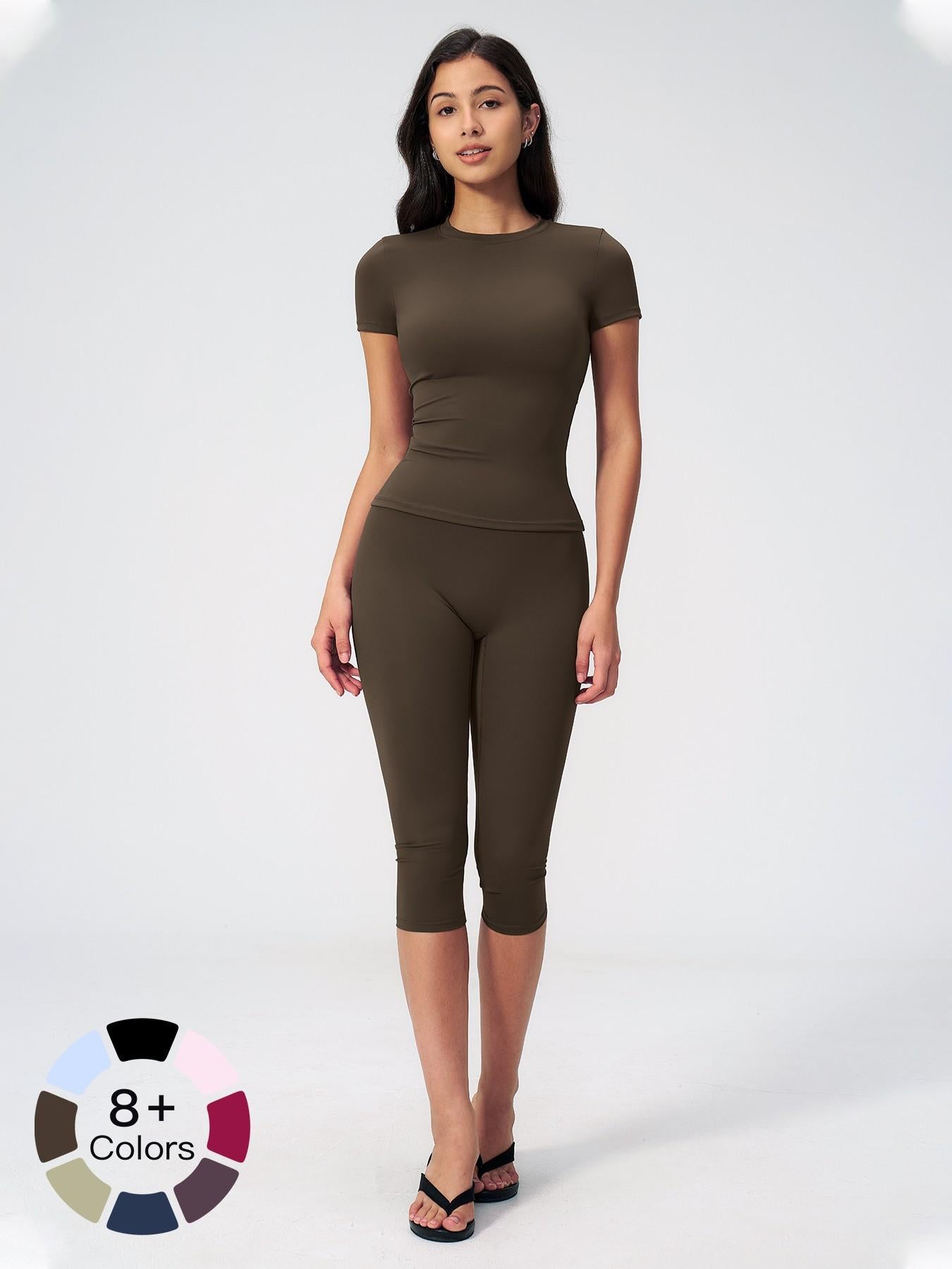 Sculpt Comfort Yoga Set – Buttery-Soft, Breathable Capris, Built for Motion for All Seasons