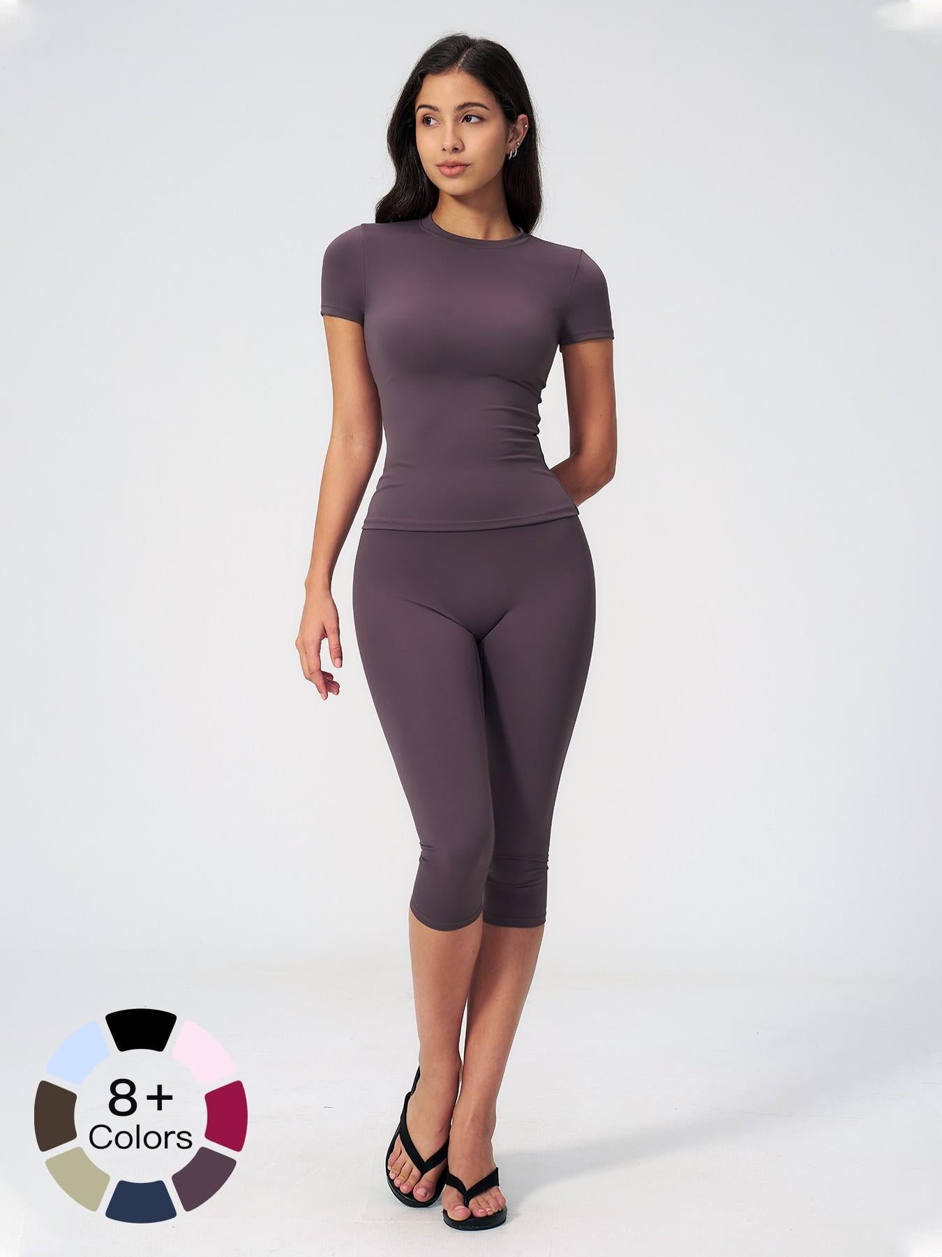 Sculpt Comfort Yoga Set – Buttery-Soft, Breathable Capris, Built for Motion for All Seasons