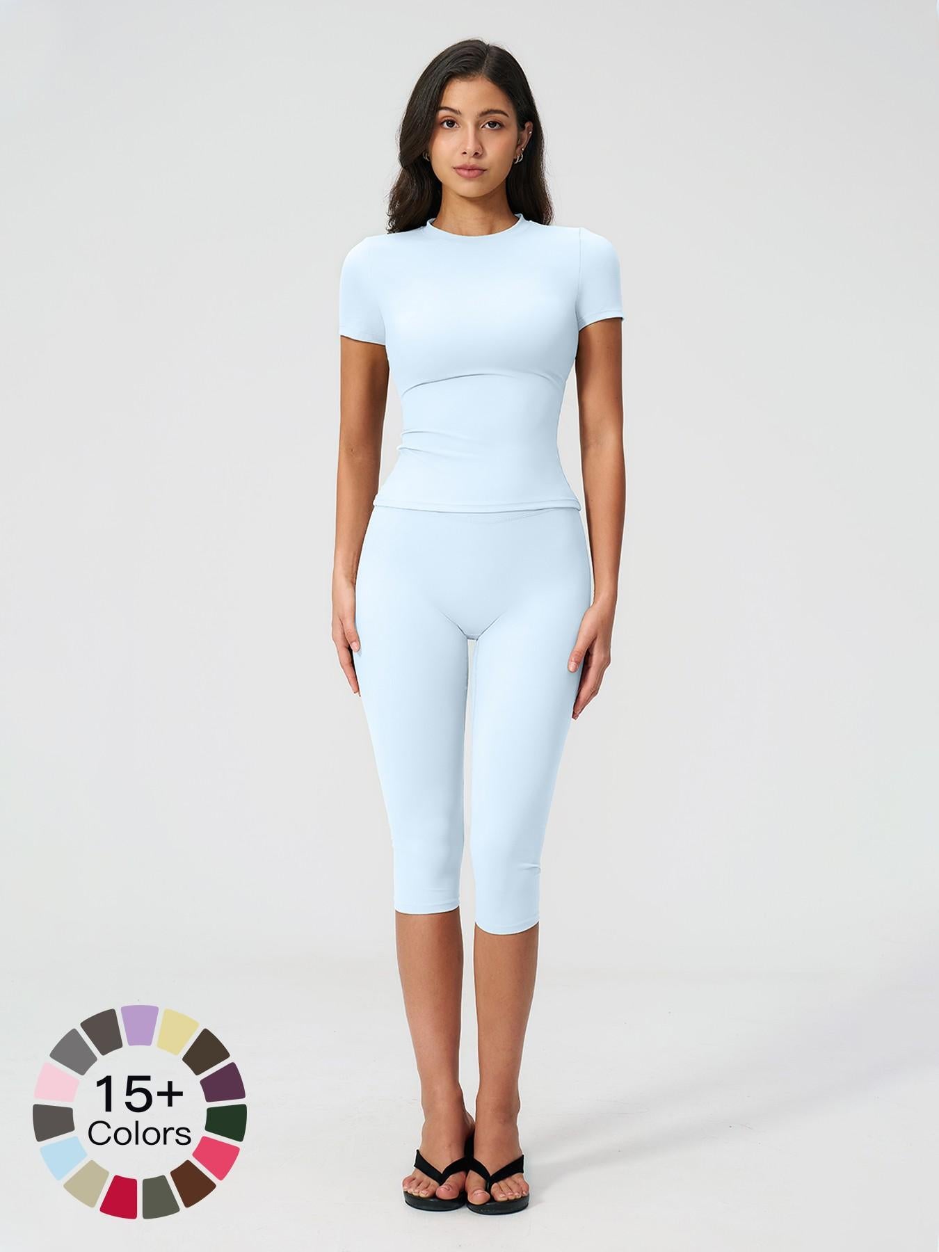 Sculpt Comfort Yoga Set – Buttery-Soft, Breathable Capris, Built for Motion for All Seasons