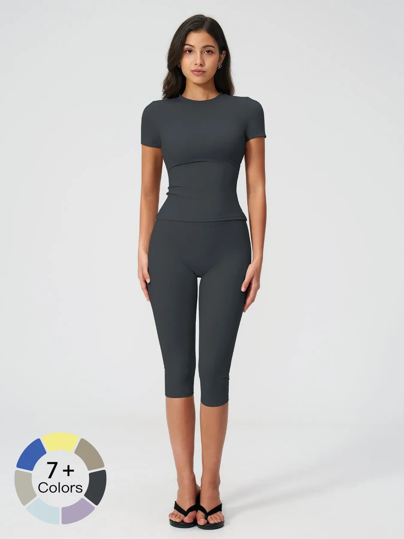 Sculpt Comfort Yoga Set – Buttery-Soft, Breathable Capris, Built for Motion for All Seasons